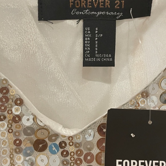 Forever 21 Silver Sequin Tank Top / New with Tags - Picture 2 of 4